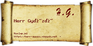 Herr Győző névjegykártya